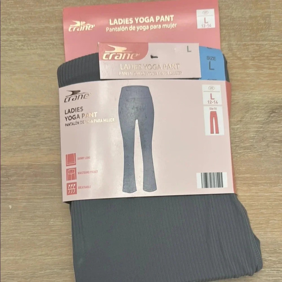 NWT High Rise Ladies Yoga Pant - Gray size large - Picture 1 of 3